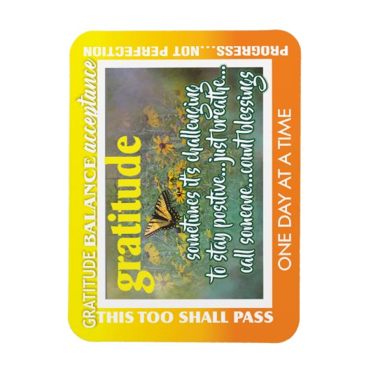 12-Schritte-Dankbarkeits-Magnet 26 Schmetterlinge Magnet (Vertikal)