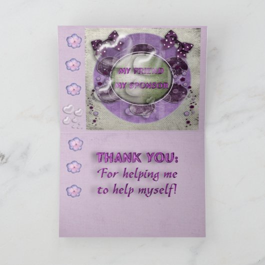 12 Schritte Erholung und Support Karte (Innenseite)