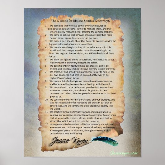 12 Schritte für eine lebenslange spirituelle Erhol Poster (Vorne)