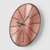 12-Schritte-Nüchternheits-Alkoholiker-Roségold-Wan Große Wanduhr (Winkel)