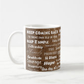 12-Schritte-Recovery-Wörter & Slogans Kaffeetasse (Links)