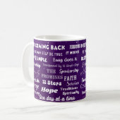 12-Schritte-Recovery-Wörter & Slogans Kaffeetasse (Vorderseite Links)