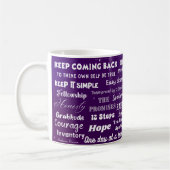 12-Schritte-Recovery-Wörter & Slogans Kaffeetasse (Links)