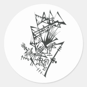 12 Schwarz-Weiß-Abstrakt-Tribal-Tattoo-Kunst Runder Aufkleber