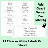 12 Script Guest Names Clear Address Labels