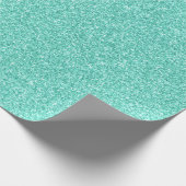 12 Seafoam Blue Glitzer Print Geschenkpapier (Ecke)
