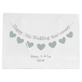 12./seidene Hochzeit Jubiläum mit Jadeherzen Große Geschenktüte (Rückseite)