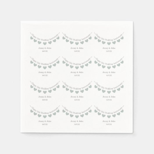 12. Seidenhochzeit Jubiläum bunting Design Serviette (Vorderseite)