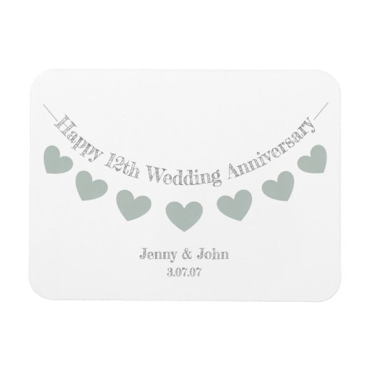 12. Seidenhochzeitgeschenk Magnet (Horizontal)