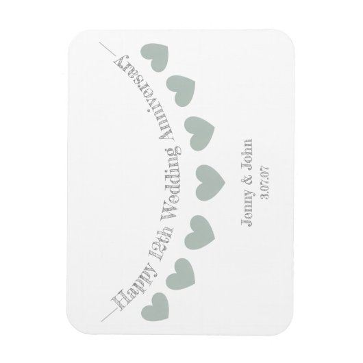 12. Seidenhochzeitgeschenk Magnet (Vertikal)