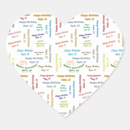 12. September Herz-Aufkleber (Vorderseite)