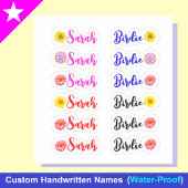 12 Set "Small Whimsical Daisy Name Labels" Aufkleber