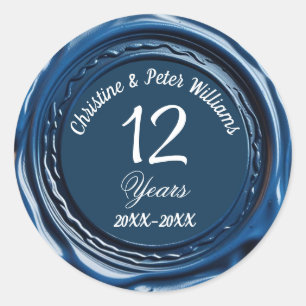 12. Silk Wedding Blue Wax Siegel Sticker