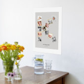 12 Snapshot Foto Collage Baby's Name Monogram K Foliendrucke (Ablage(Küche))
