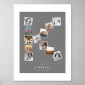 12 Snapshot Foto Collage Family Name Monogram K Foliendrucke (Vorderseite)