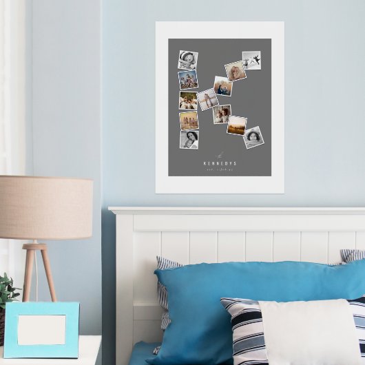 12 Snapshot Foto Collage Family Name Monogram K Foliendrucke (In Situ (Schlafzimmer))