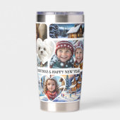 12 Spaß Weihnachten Fotos Collage Thermobecher (Rückseite)