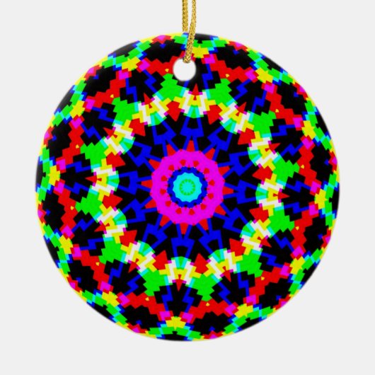 12 - spitze Mandala Keramik Ornament (Vorne)