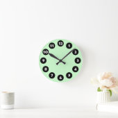 12 Spots - Black, White and Pale Green Runde Wanduhr (Zuhause)