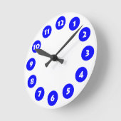 12 Spots - Blau und Weiß Runde Wanduhr (Winkel)
