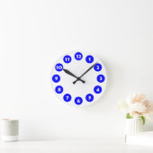12 Spots - Blau und Weiß Runde Wanduhr (Zuhause)