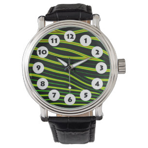 12 Spots - Grüne Wellen Armbanduhr