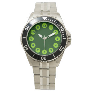12 Spots - Mars Green mit dunkelgrün Armbanduhr
