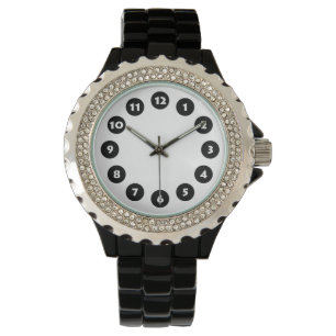 12 Spots - Schwarz auf Weiß Armbanduhr
