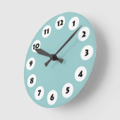 12 Spots - Schwarz mit Weiß auf Blau Grün Runde Wanduhr (Winkel)