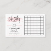 12" Square Cake 2x1 Portionen Schneidführer Begleitkarte (Vorderseite)