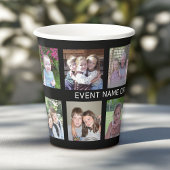 12 Square Foto Collage Grid Event oder Familiennam Pappbecher