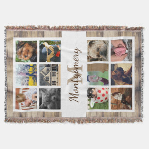 12 Square Fotos Familienname und Monogramm Decke