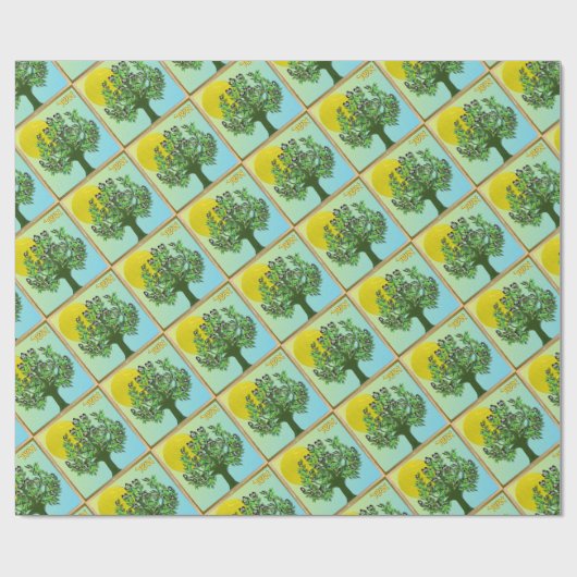 12 Stämme von Israel Asher Art Print Wrapping Pape Geschenkpapier (Flach)