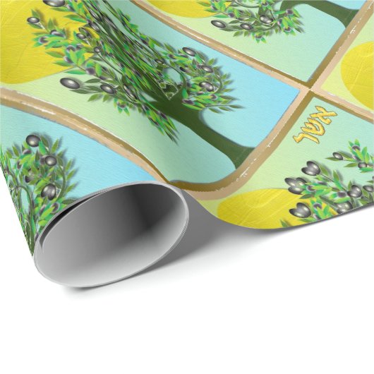 12 Stämme von Israel Asher Art Print Wrapping Pape Geschenkpapier (Rolleneckpunkt)