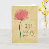 12 Step Addiction Erholung HOPE Watercolor Blume Karte (Gelbe Blume)