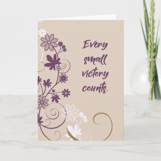 12 Step Erholung Ermutigung Wirbel auf Tan Brown Karte (Vorderseite)