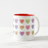 12 Step Erholung Slogan in Conversation Hearts Tas Zweifarbige Tasse (VorderseiteRechts)