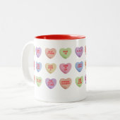 12 Step Erholung Slogan in Conversation Hearts Tas Zweifarbige Tasse (Vorderseite Links)