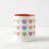 12 Step Erholung Slogan in Conversation Hearts Tas Zweifarbige Tasse (Mittel)