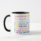 12 Step Erholung Slogans Tasse (Links)