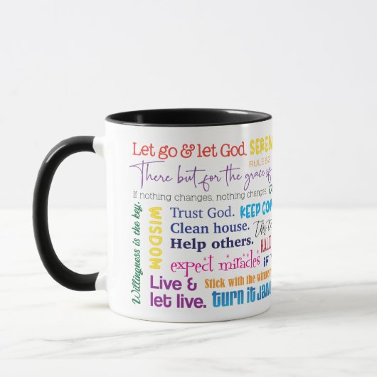12 Step Erholung Slogans Tasse (Links)