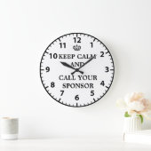 12 Step Erholung Sobriety Call Your Sponsor Clock Große Wanduhr (Zuhause)