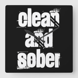 12 Step Erholung Sobriety Slogan Alkoholisches Add Quadratische Wanduhr