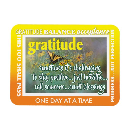 12 step gratitude magnet 26 butterflies (Horizontal)
