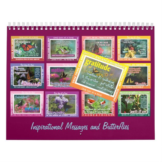 12 step recovery slogans butterflies calendar 25 kalender (Titelbild)