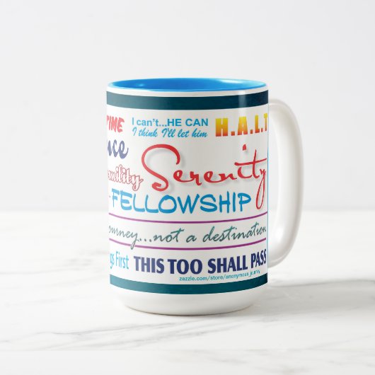 12 step recovery slogans mug 25z3c zweifarbige tasse (VorderseiteRechts)