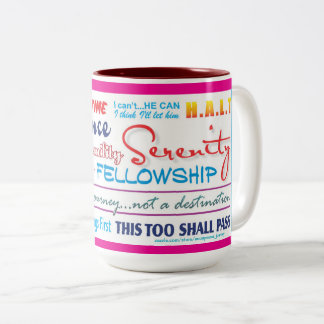 12 step recovery slogans mug 25z-pink zweifarbige tasse
