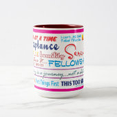 12 step recovery slogans mug 25z-pink zweifarbige tasse (Mittel)