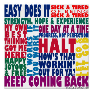 12 Step Slogans Poster