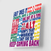 12 Step Slogans Quadratische Wanduhr (Winkel)